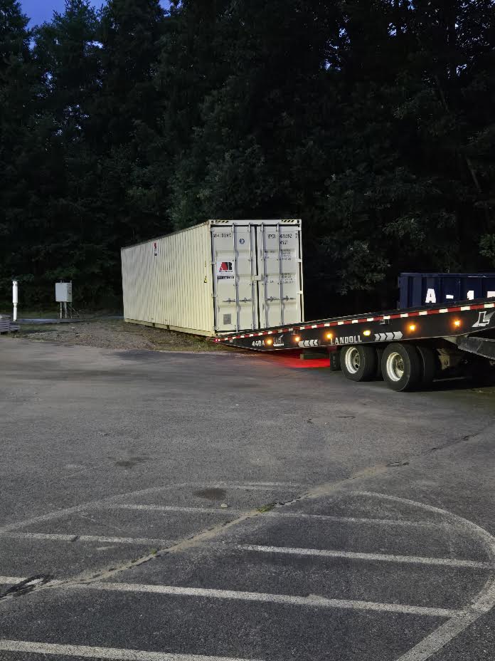 40-foot container pickup for Phelan Construction in Lyman, ME