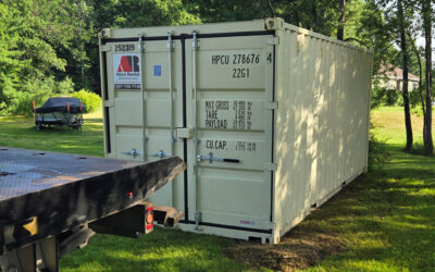 20ft storage container rental Delivered to Biddeford, ME for a Barn Renovation