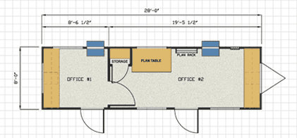 32-officediagram 32 ft Mobile Office trailer