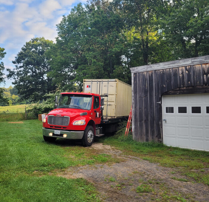 20ft storage container rental for Homeowner storage house goods Tatnic Rd., Wells, ME 04090.