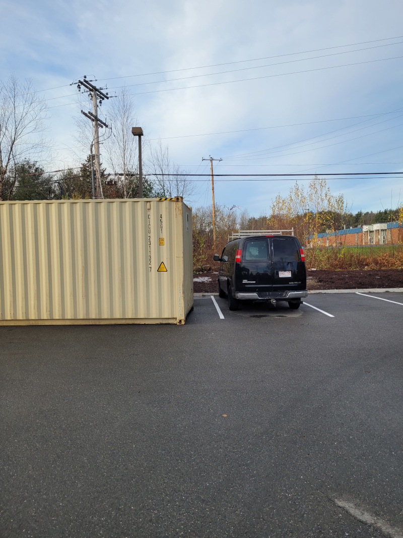  6 total 40’ high cube containers delivered to Bangor Towneplace Hotel remodel project. 
