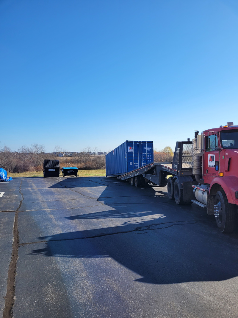 40ft storage container rental delivered to Hotel Revamp in Wells, Maine

