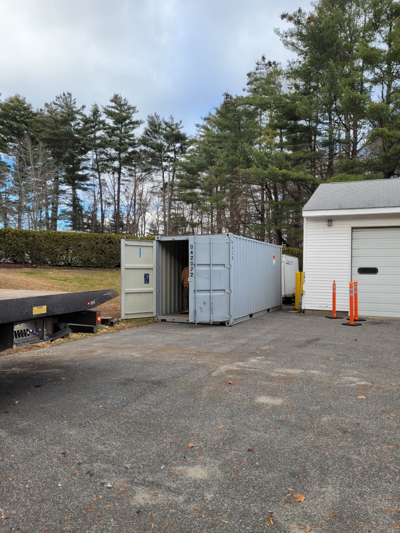 20’ storage container rental delivered to Auburn, ME
