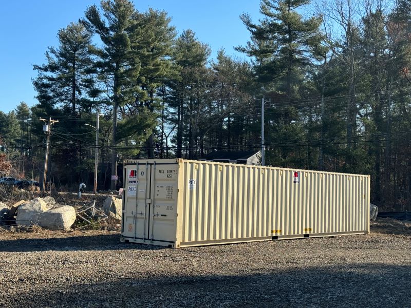 40' storage container rental delivery to Westford, MA to storage Insulation.
