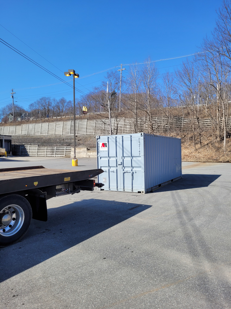 Delivered 6, 20 ft storage container rental to a Hannaford in Gardiner, Maine 