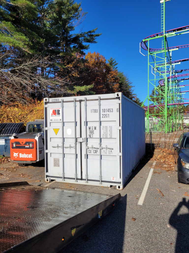 Delivered a 20’ storage container rental delivered to IRA Honda in Saco, ME 04072 for storage overstock.

