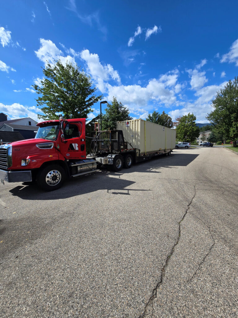 40-foot storage container removal at Residence Inn North Conway remodel