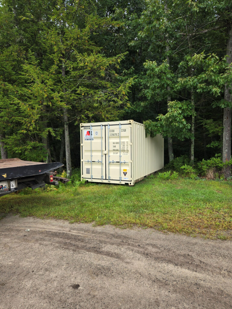 20ft storage container rental delivered to a Scarborough home remodel