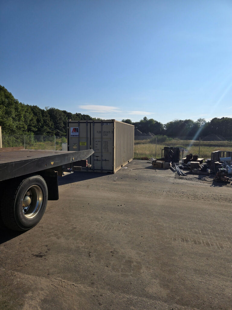 20ft storage container rental in Brunswick, ME for apartment building tool storage