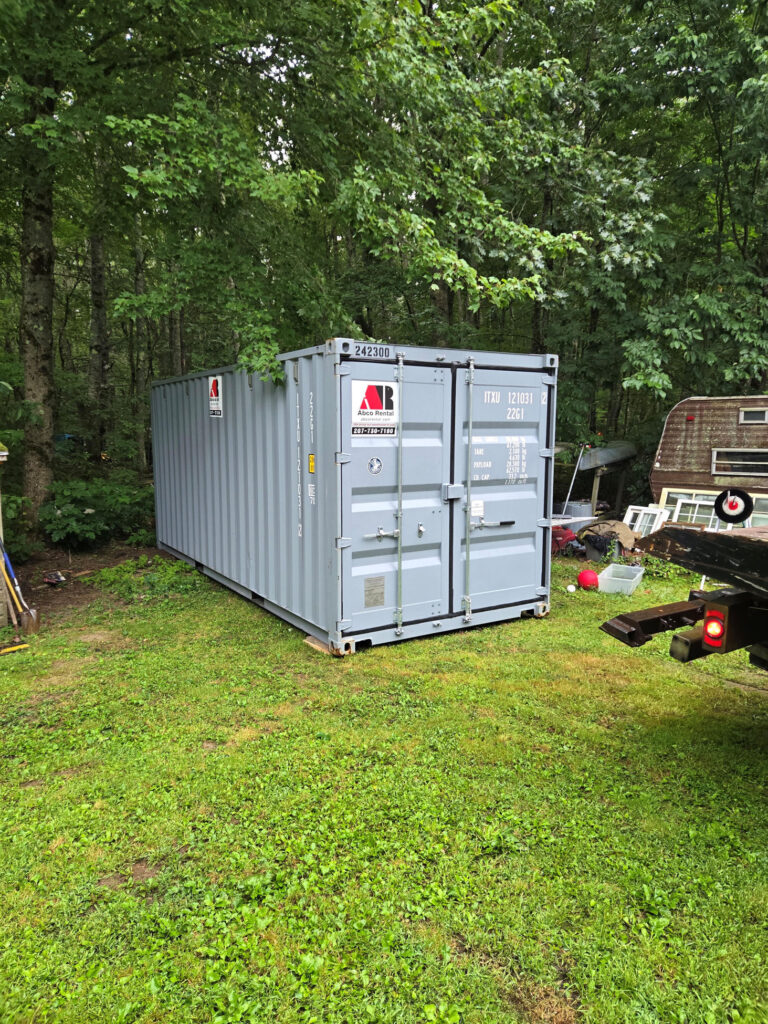 Abco Rental & Storage, Inc delivered a 20ft storage container in Wells, ME to help a homeowner safely store furniture during a remodeling project.