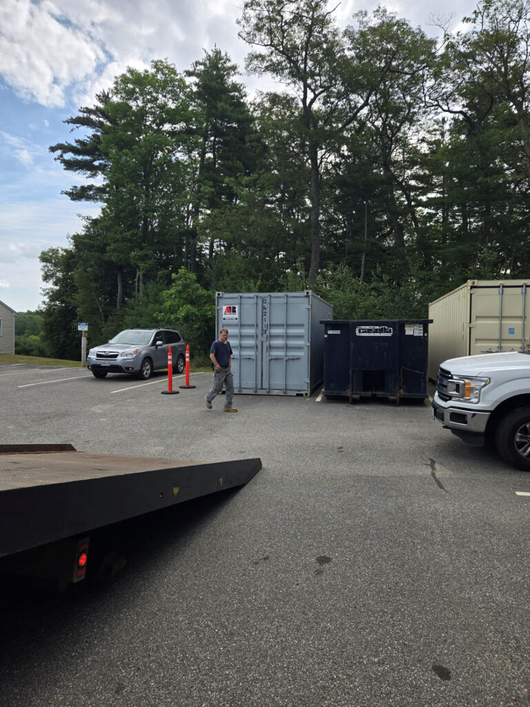 20ft storage container rental in Brunswick, ME for Mid Coast Hospital project storage