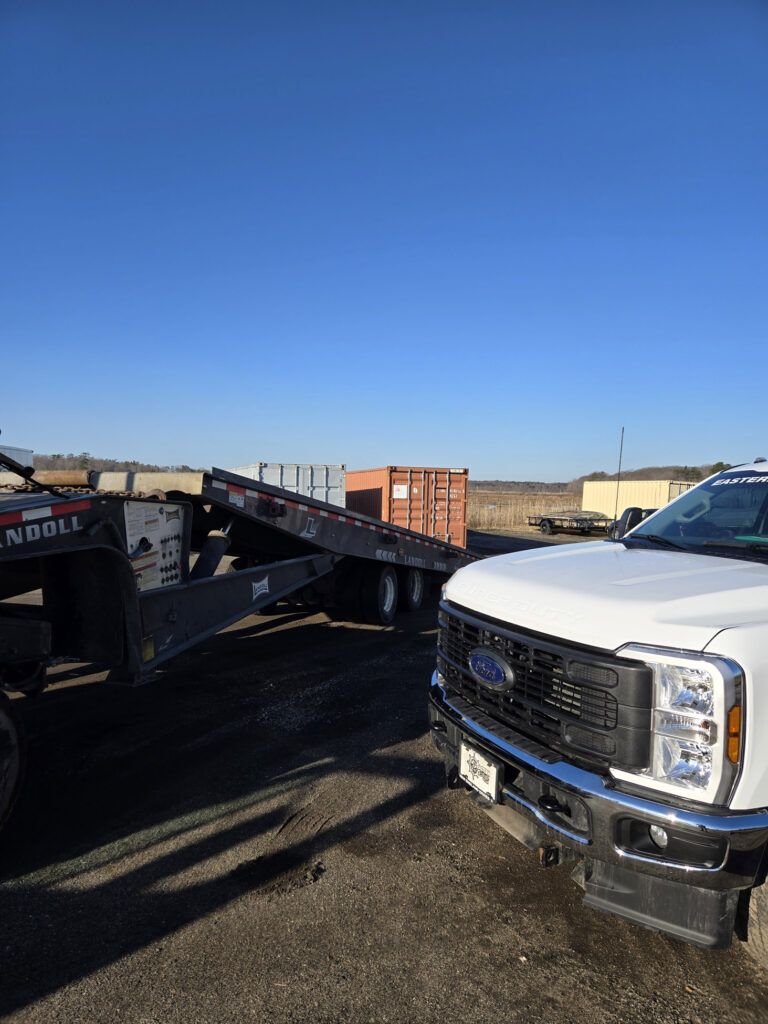 40ft storage container rental delivered in Scarborough, ME by Abco Rental & Storage, Inc