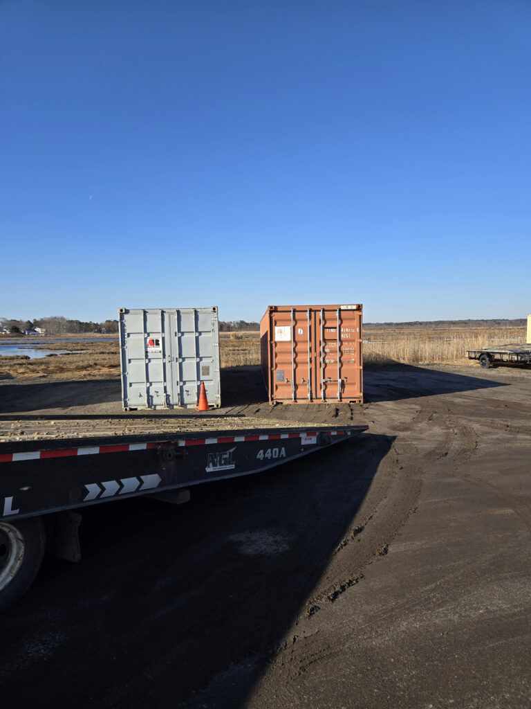 40ft storage container rental delivered in Scarborough, ME by Abco Rental & Storage, Inc