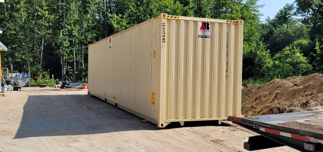 40’ High Cube storage container rental delivered to Arundel, ME | Abco ...