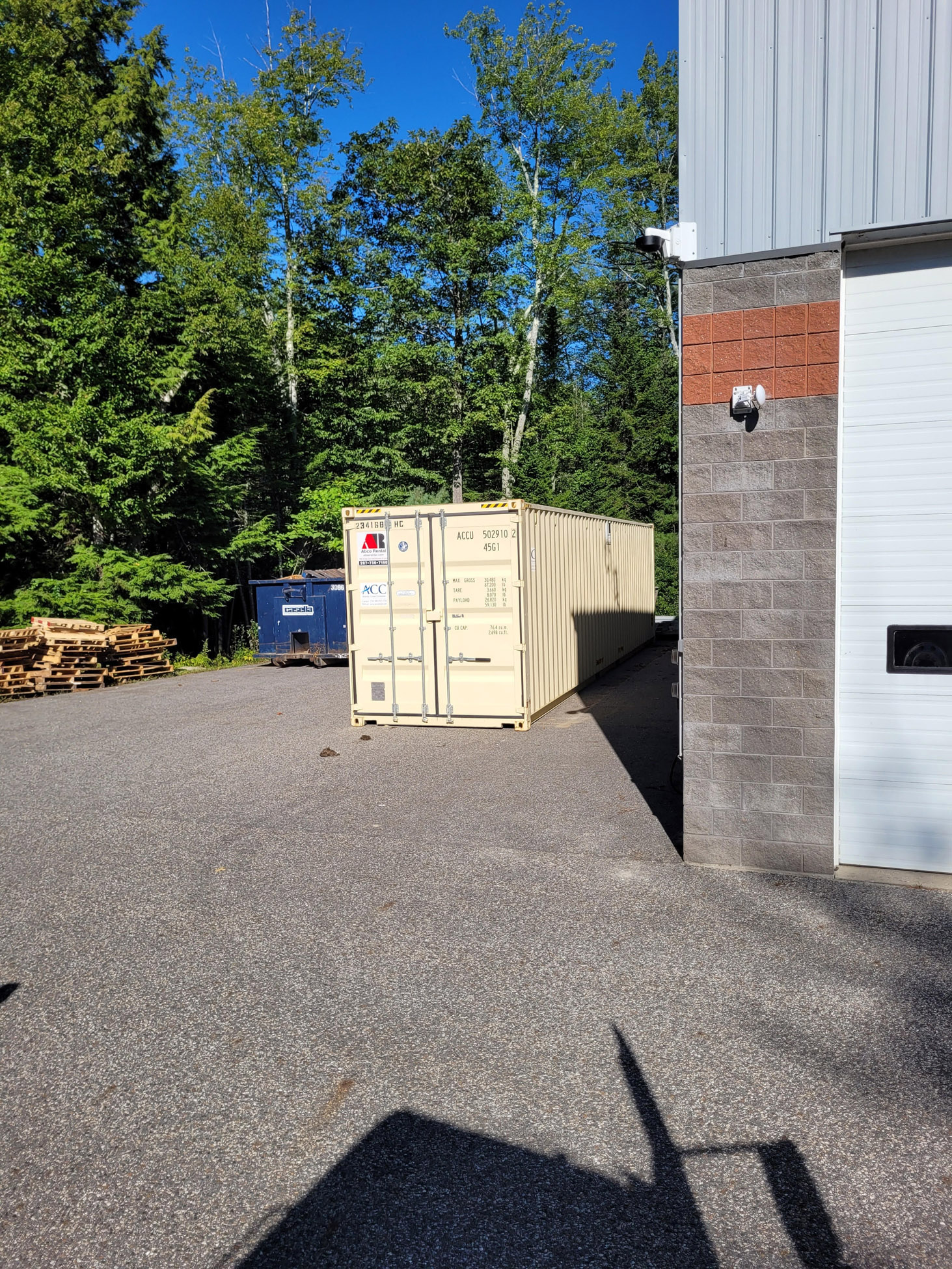 40’ storage container from Mexico, ME to Lisbon, ME for our customer Regional Electric