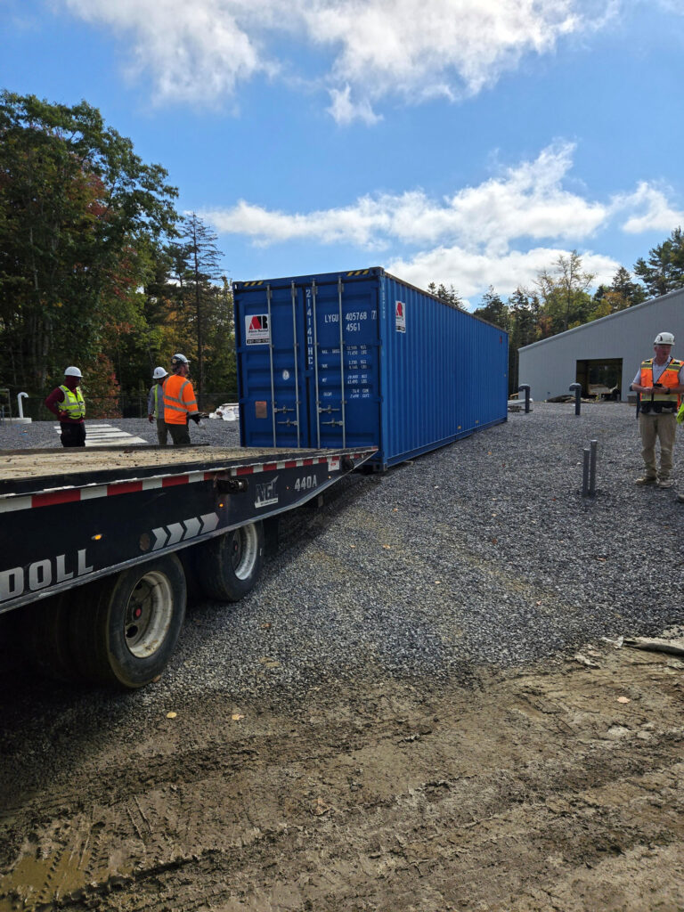 Abco Rental & Storage delivered a secure 40ft storage container rental to Coastal Maine Botanical Gardens in Boothbay, ME for reliable, on-site ground storage.