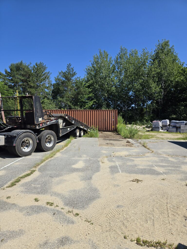 45ft storage containers being shuttled in TURNER, ME