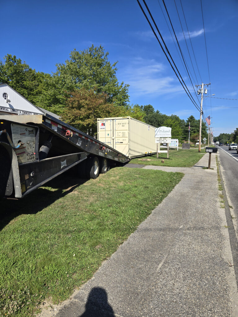 40ft storage container delivered to Poland, ME 04274 for long-term rental