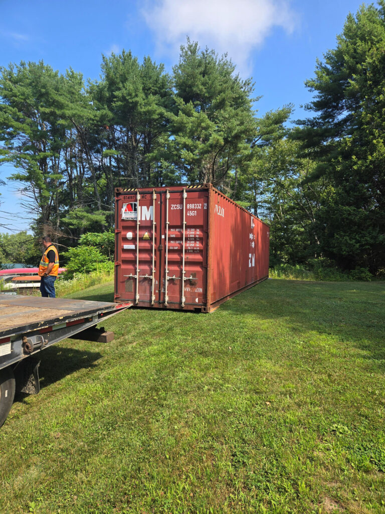 Abco Rental & Storage delivered a 40-foot storage container to the YMCA in Boothbay, ME, for a full-service mechanical contractor.