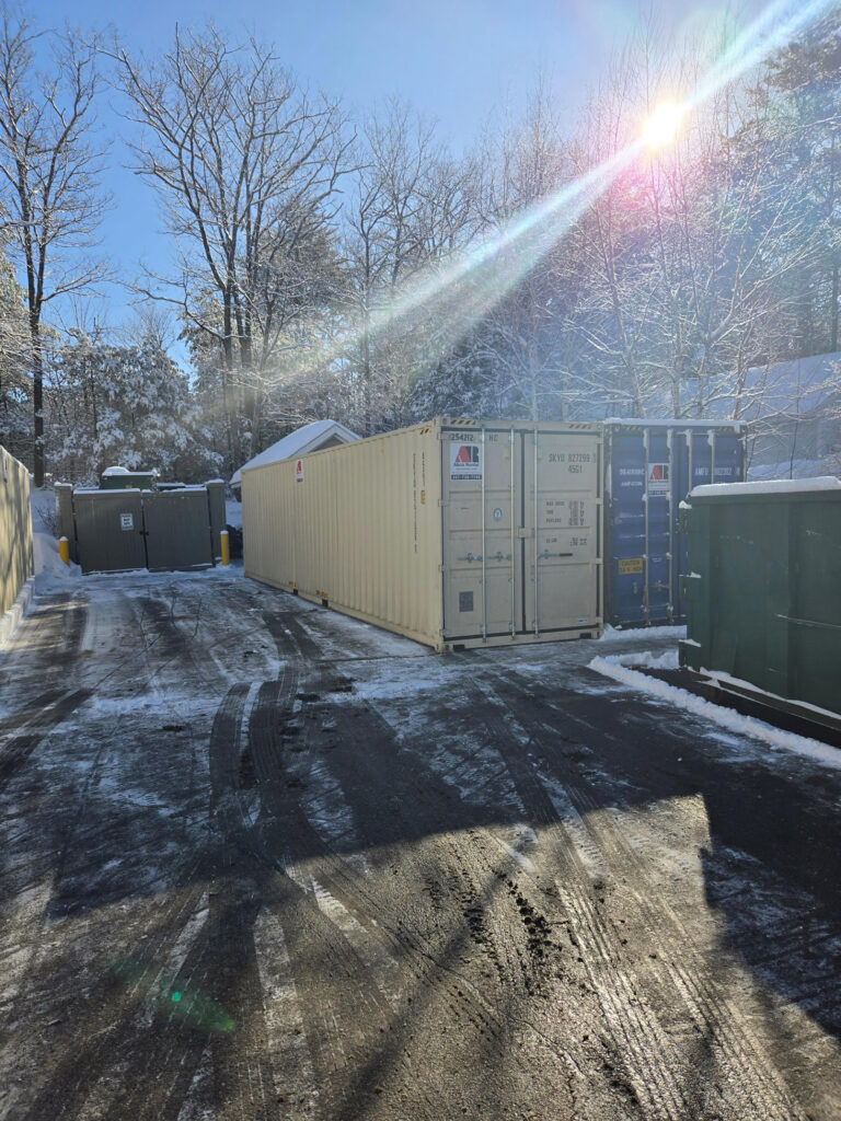 40ft Storage Container Delivered for Hotel Renovation in North Conway, NH By Abco Rental & Storage, Inc