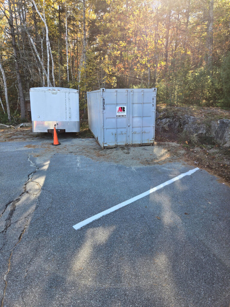 Abco Rental & Storage, Inc 20ft storage container delivered to Mid Coast Hospital in Brunswick Maine for winter road salt storage