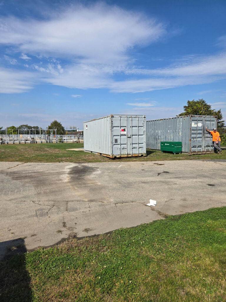 Abco Rental 20ft storage container delivered to Portland Water District for Johnson and Jordan