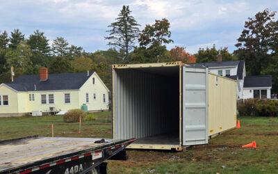 40ft Storage Container Delivered to Wells, ME for New Residential Home Build