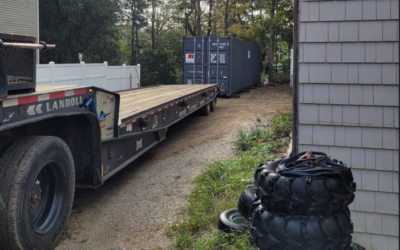 40’ storage container sold and delivered to Porter, Maine