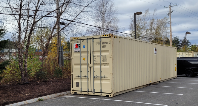 40’ High Cube rental delivered to Bangor, Maine.