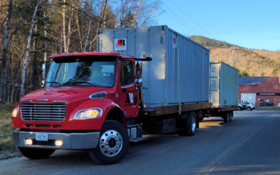 Two 20’ft storage container rentals that were delivered back in May in Newry, ME