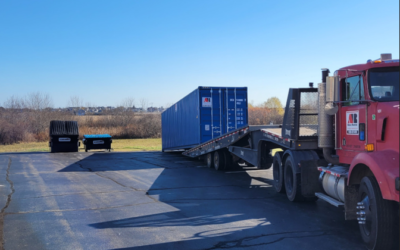 40ft storage container rental delivered to Hotel Revamp in Wells, ME