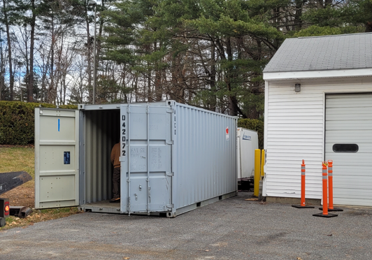 20’ storage container rental delivered to Auburn, ME