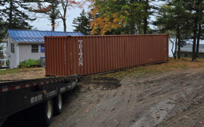 40ft Storage Container Delivery for a New Home Build in West Bath, ME