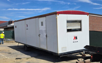 Office Trailer Shuttled to New School Job Site