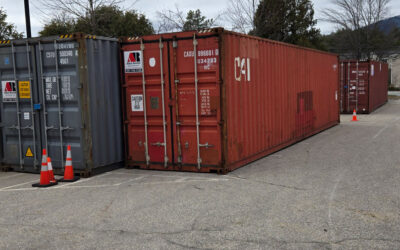 40ft storage container rental delivery in North Conway, NH by Abco Rental & Storage, Inc.