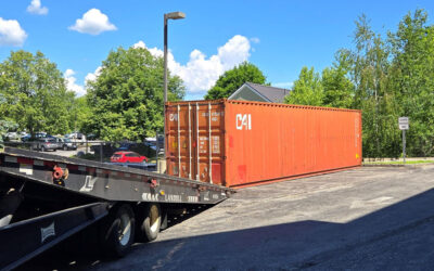 Storage Container Rental Delivered to Residence Inn in Auburn, ME for Remodel Project