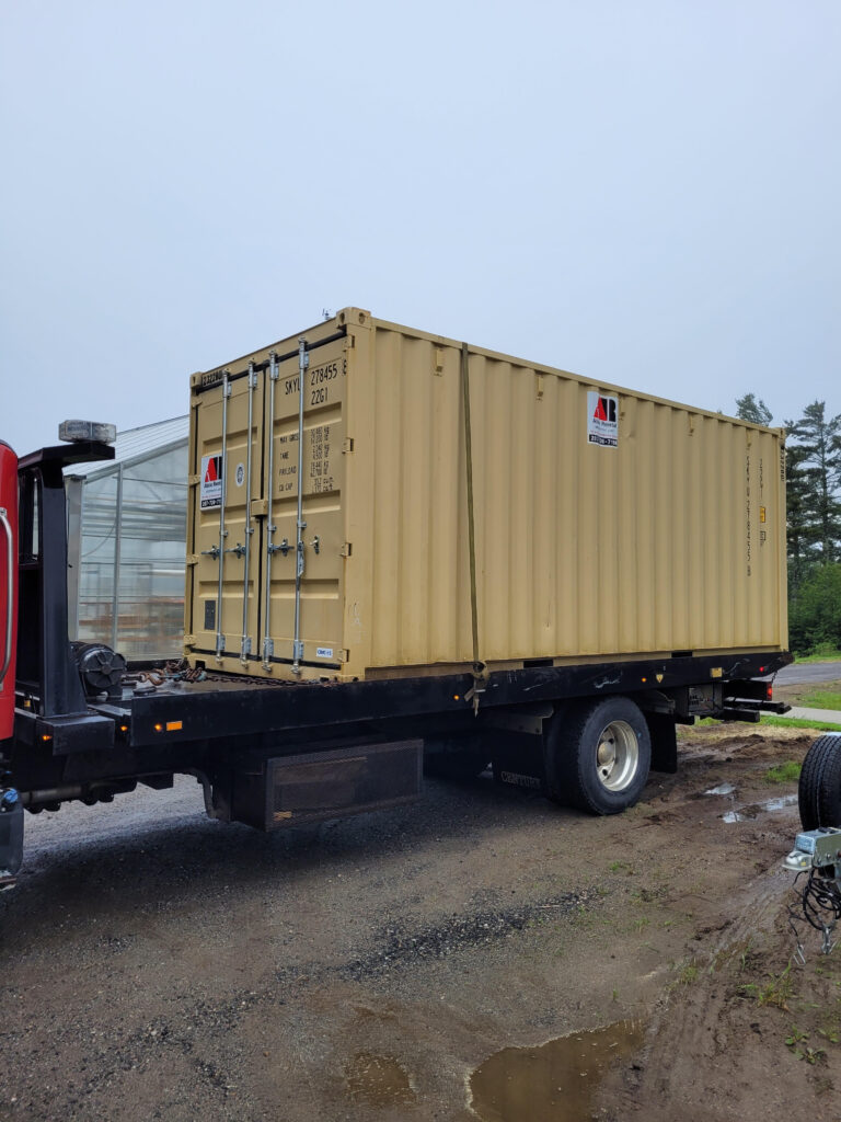 20ft storage container from Lisbon Solar Plant in East Boothbay, Maine
