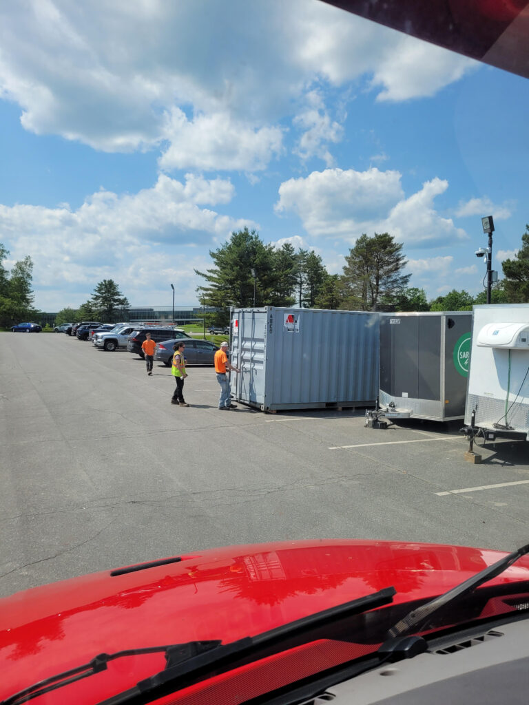 Abco Rental & Storage, Inc. just delivered a 20 ft storage container rental to Roberts Parking Lot in Waterville, ME for a contractor at Colby College!
