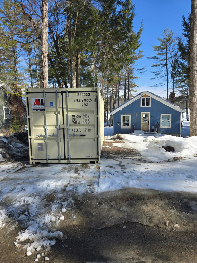 Abco Rental & Storage, Inc recently completed a 20-foot storage container delivery to 19 Bayberry Lane in Bridgton, Maine.