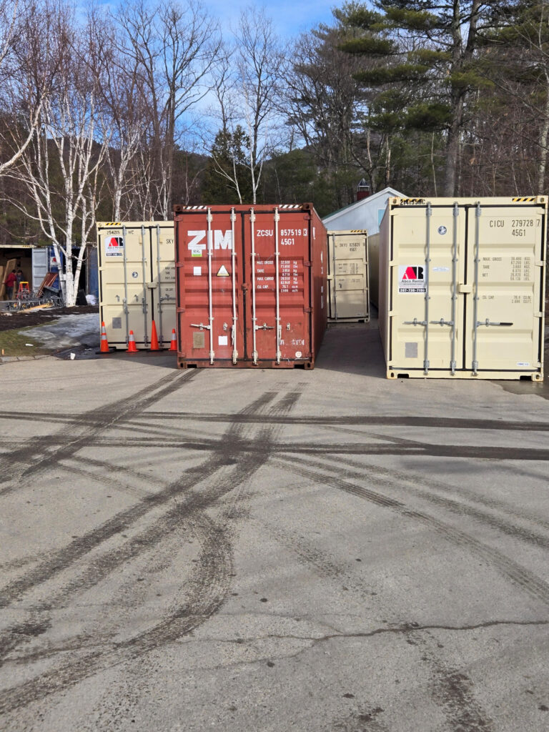 40ft Storage Container Rental Delivered for Hotel Renovation in North Conway, NH