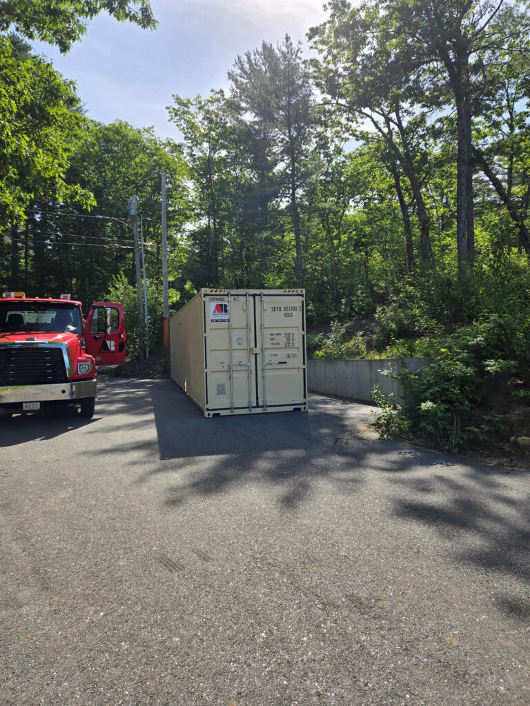 40’ High Cube Storage Container Delivered to Waterboro, ME for House Remodel